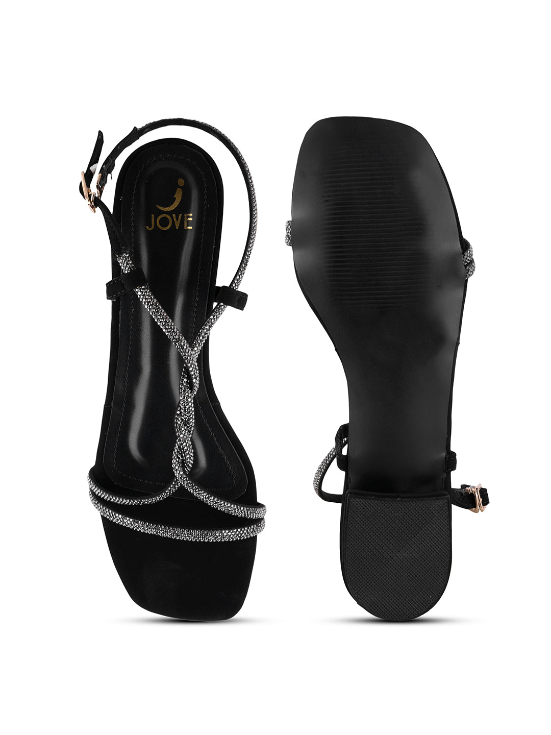 Women, Women Footwear, Black Sandals