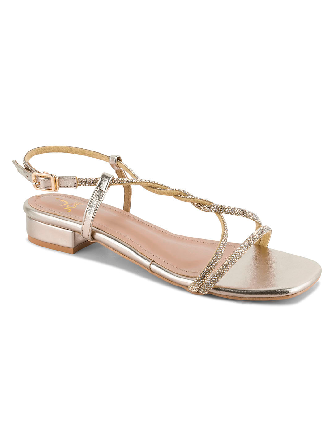 Women, Women Footwear, Gold Sandals