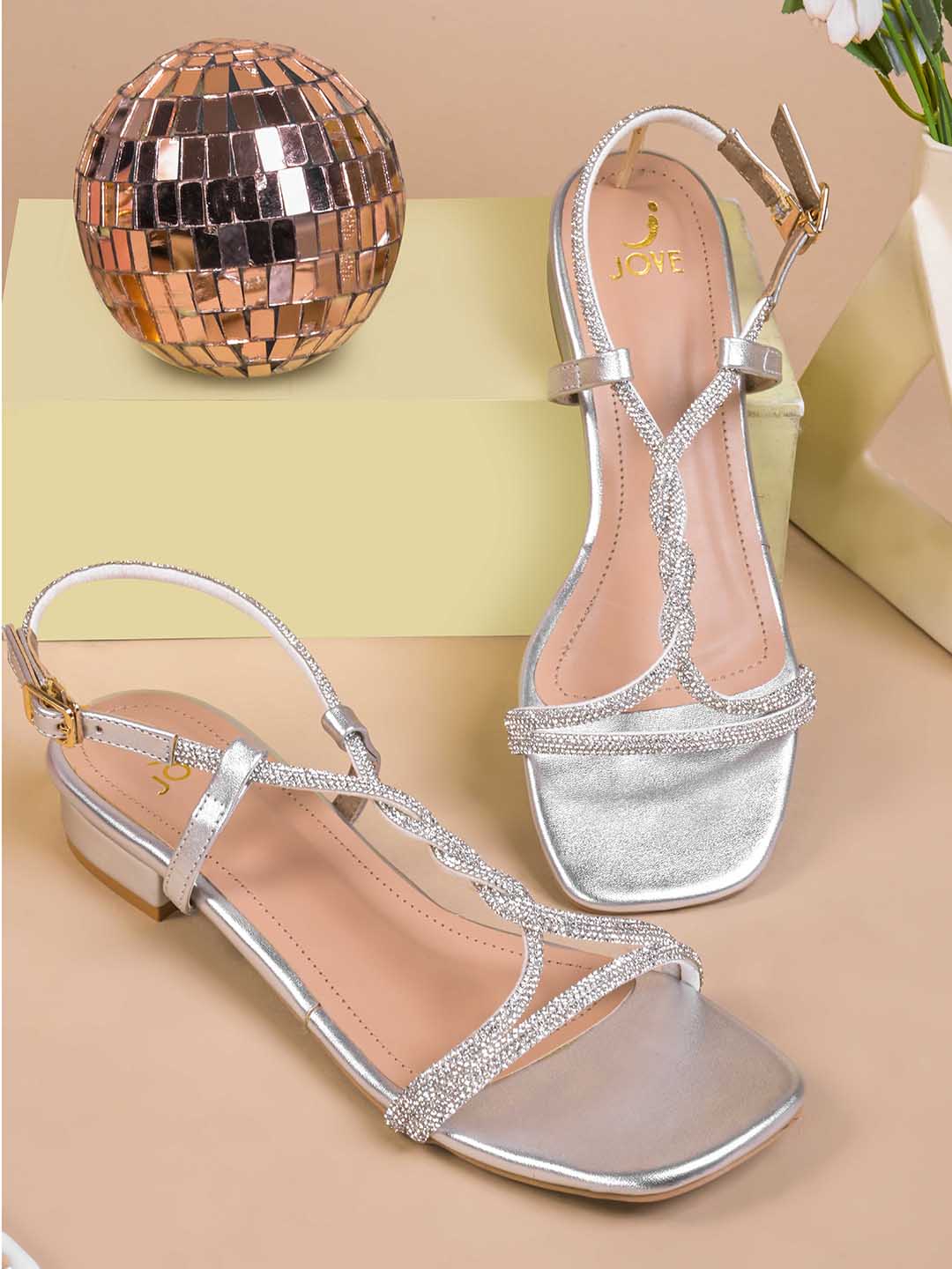 Women, Women Footwear, Silver Sandals