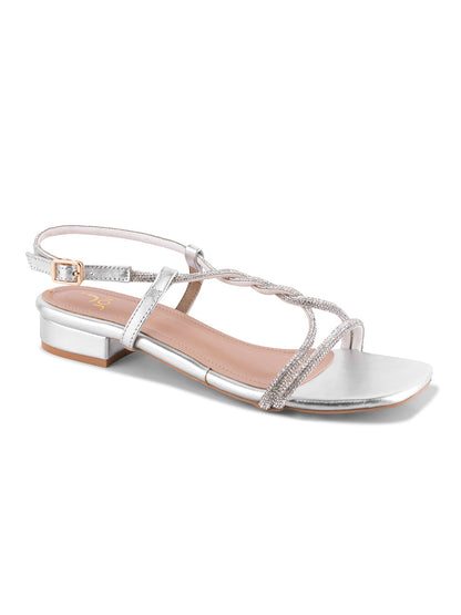 Women, Women Footwear, Silver Sandals
