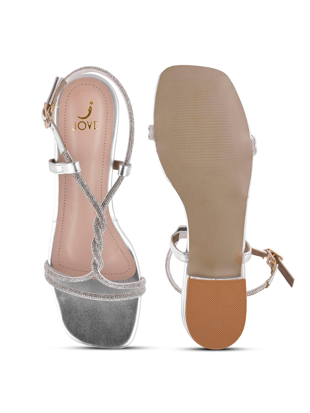 Women, Women Footwear, Silver Sandals