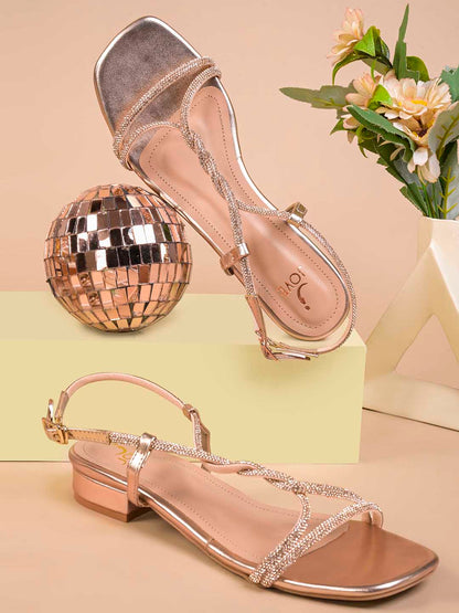 Women, Women Footwear, Copper Sandals
