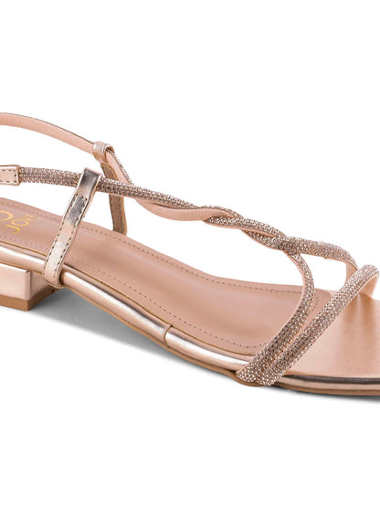 Women Copper Embellished Sandals