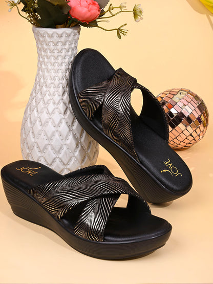 Women, Women Footwear, Gold Wedges