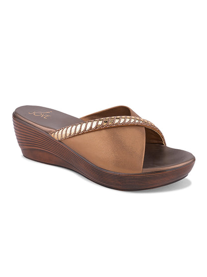 Women, Women Footwear, Copper Wedges
