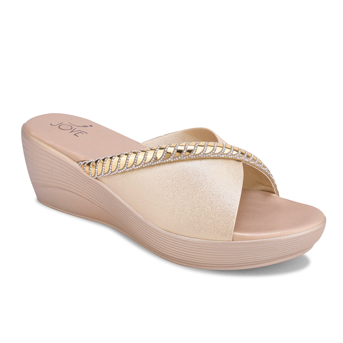 Women, Women Footwear, Gold Wedges