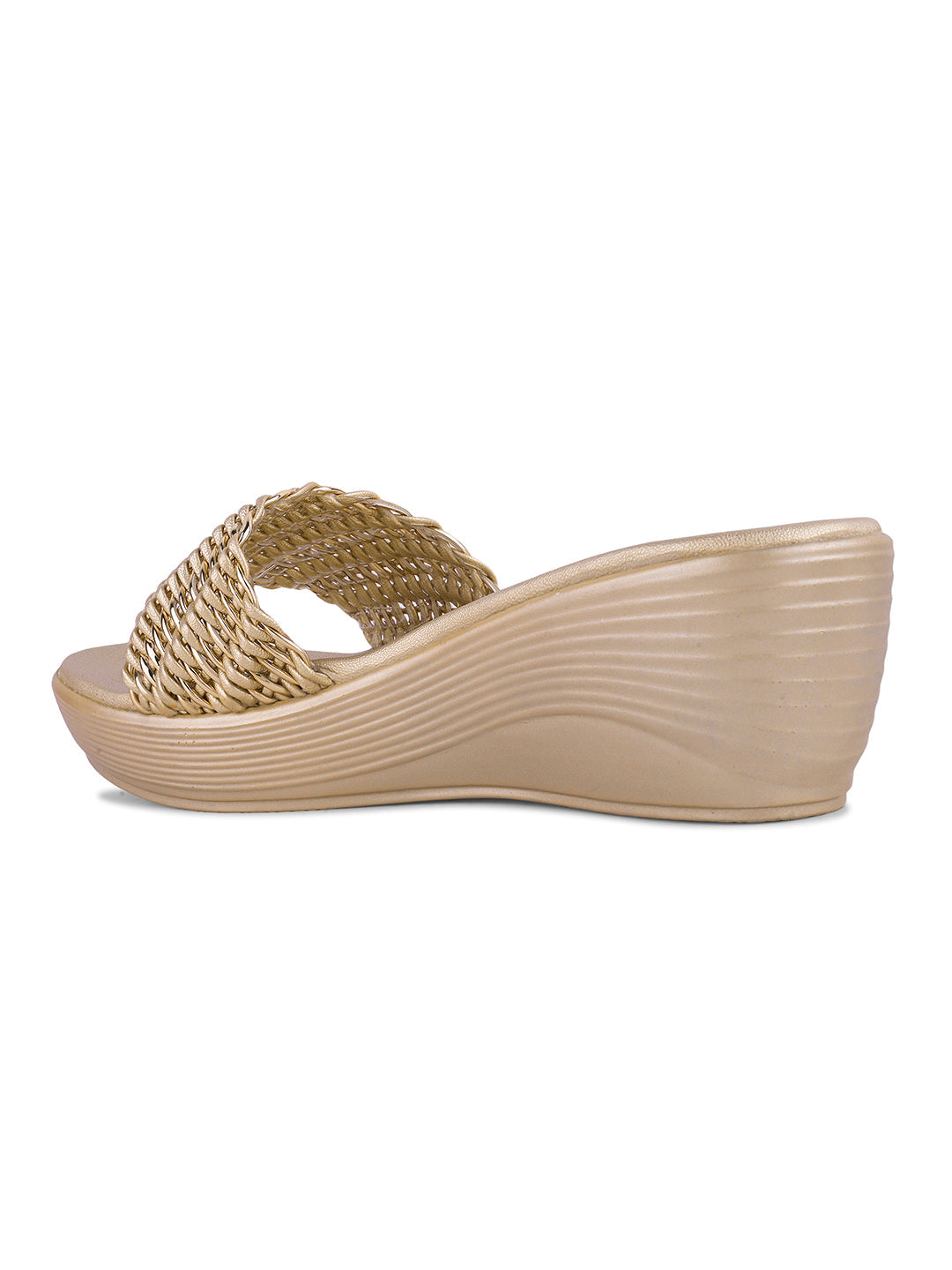 Women, Women Footwear, Gold Wedges