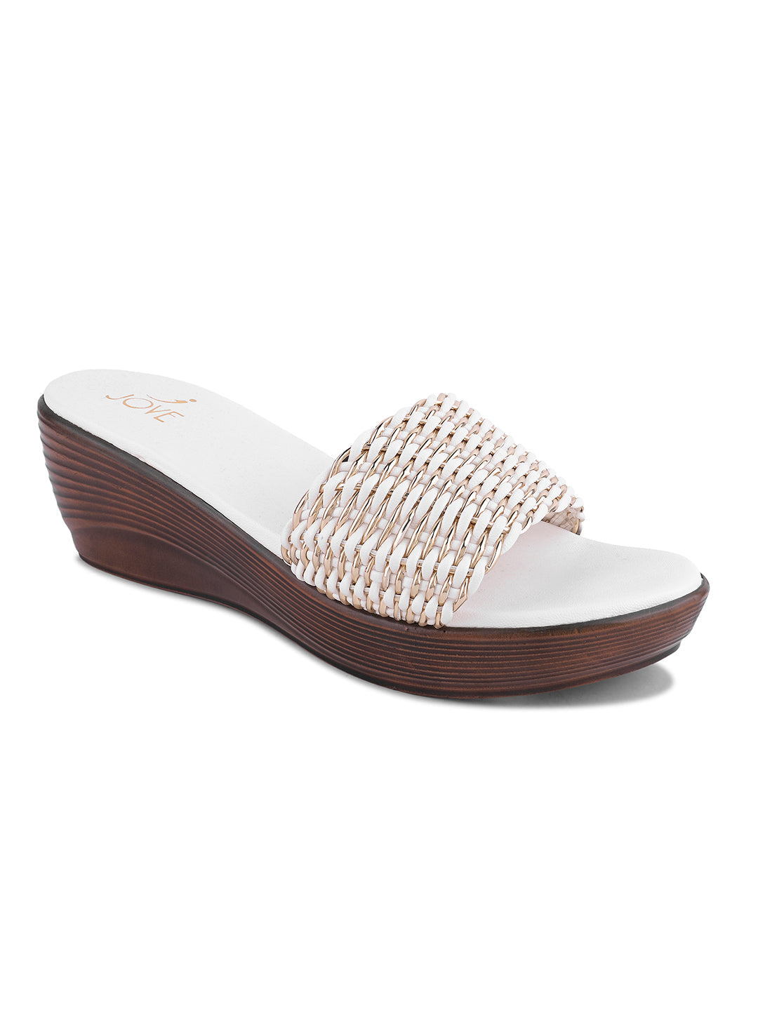 Women, Women Footwear, White Wedges