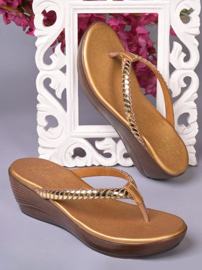 Women, Women Footwear, Copper Wedges