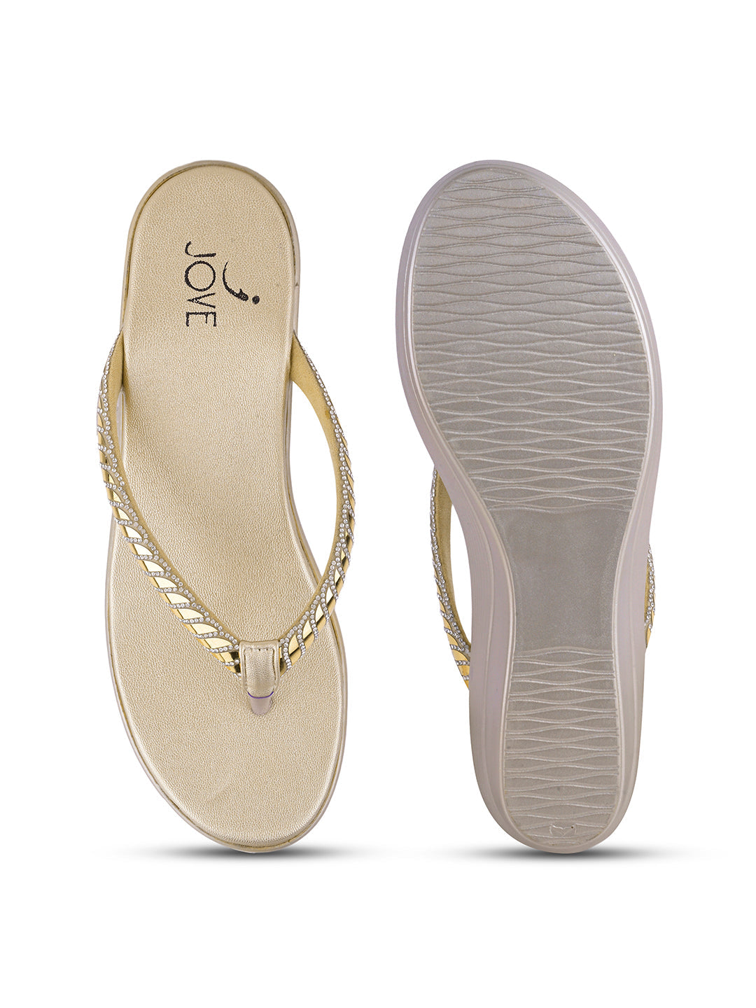 Women Gold Metallic Wedges