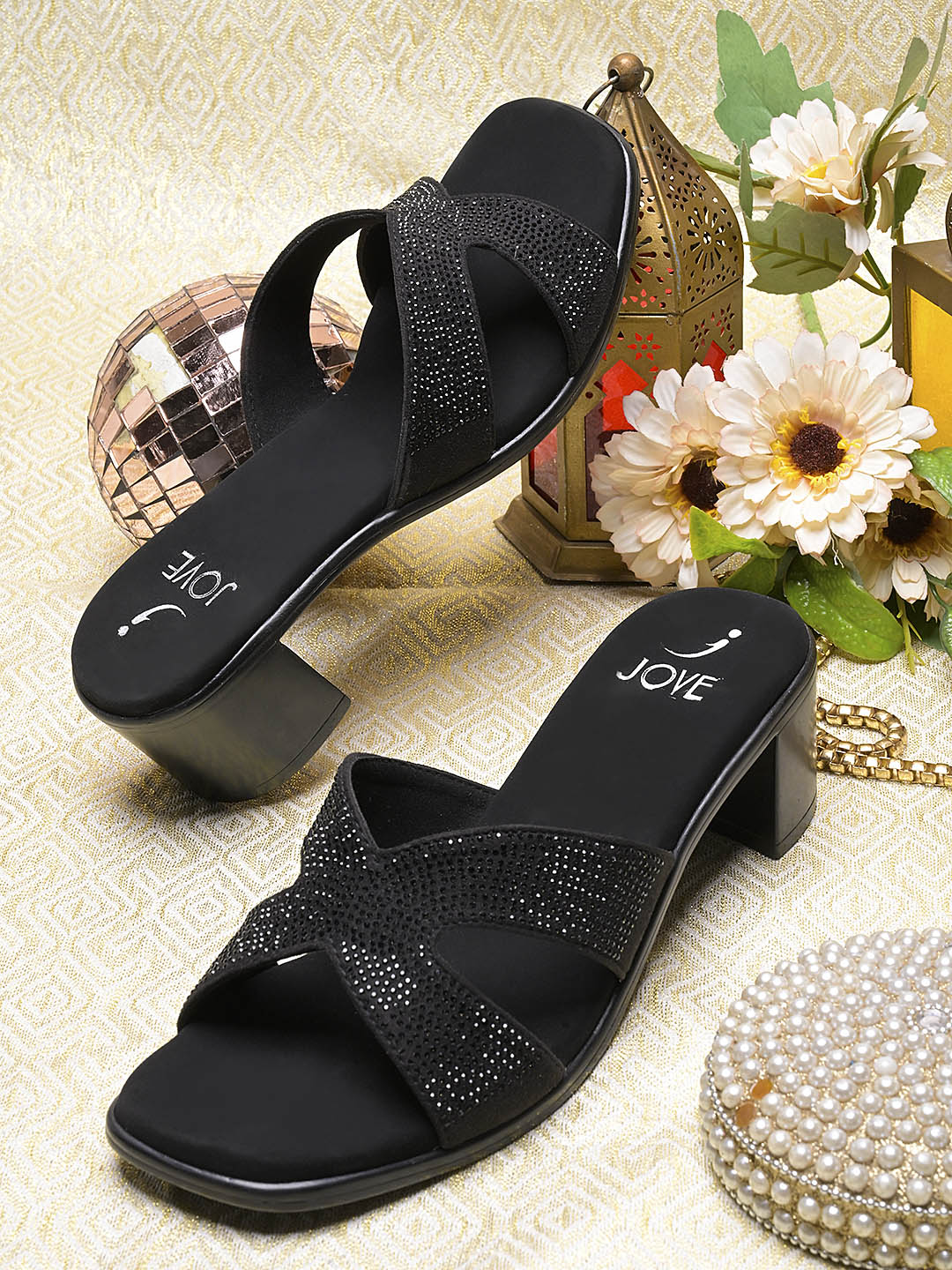 Women, Women Footwear, Black Sandals