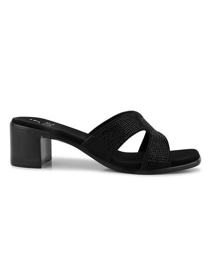 Women, Women Footwear, Black Sandals