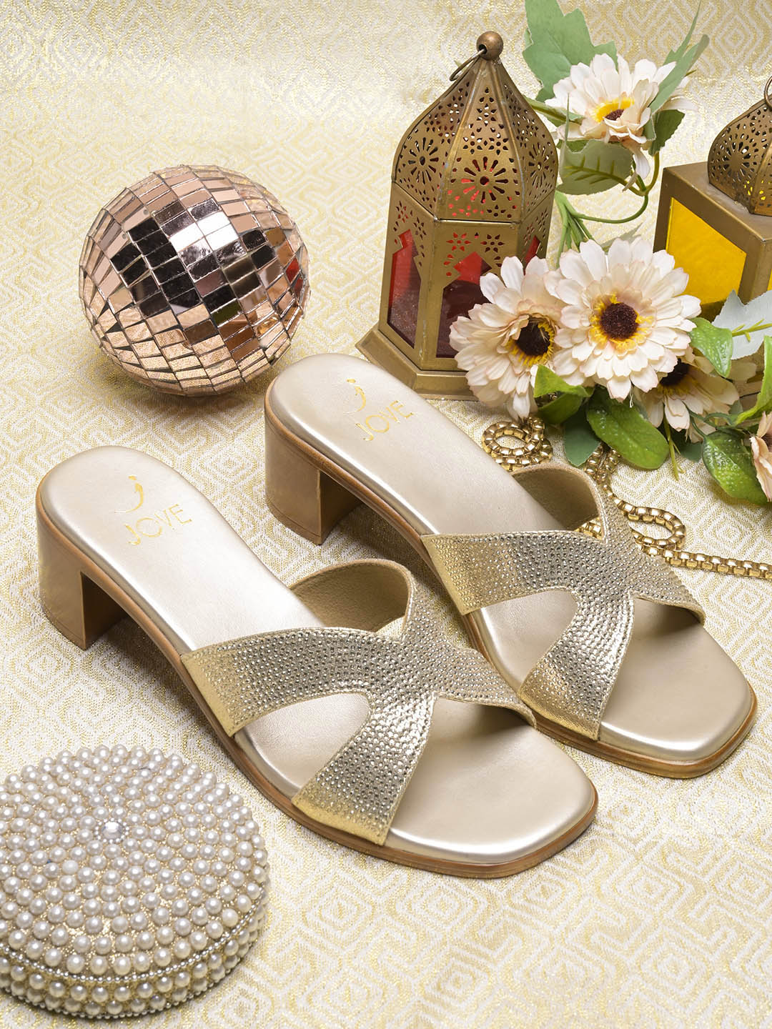 Women, Women Footwear, Gold Sandals