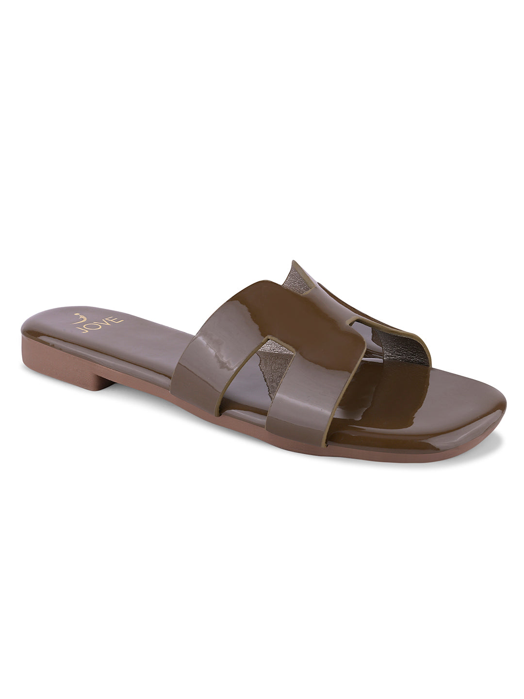 Women, Women Footwear, Brown Open Toe Flats
