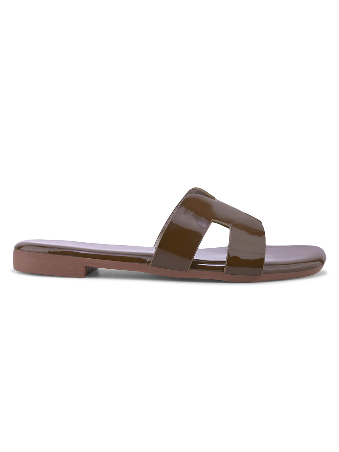 Women, Women Footwear, Brown Open Toe Flats