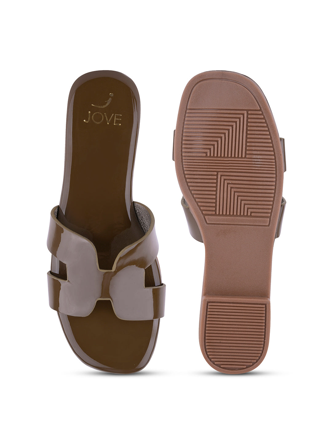 Women, Women Footwear, Brown Open Toe Flats
