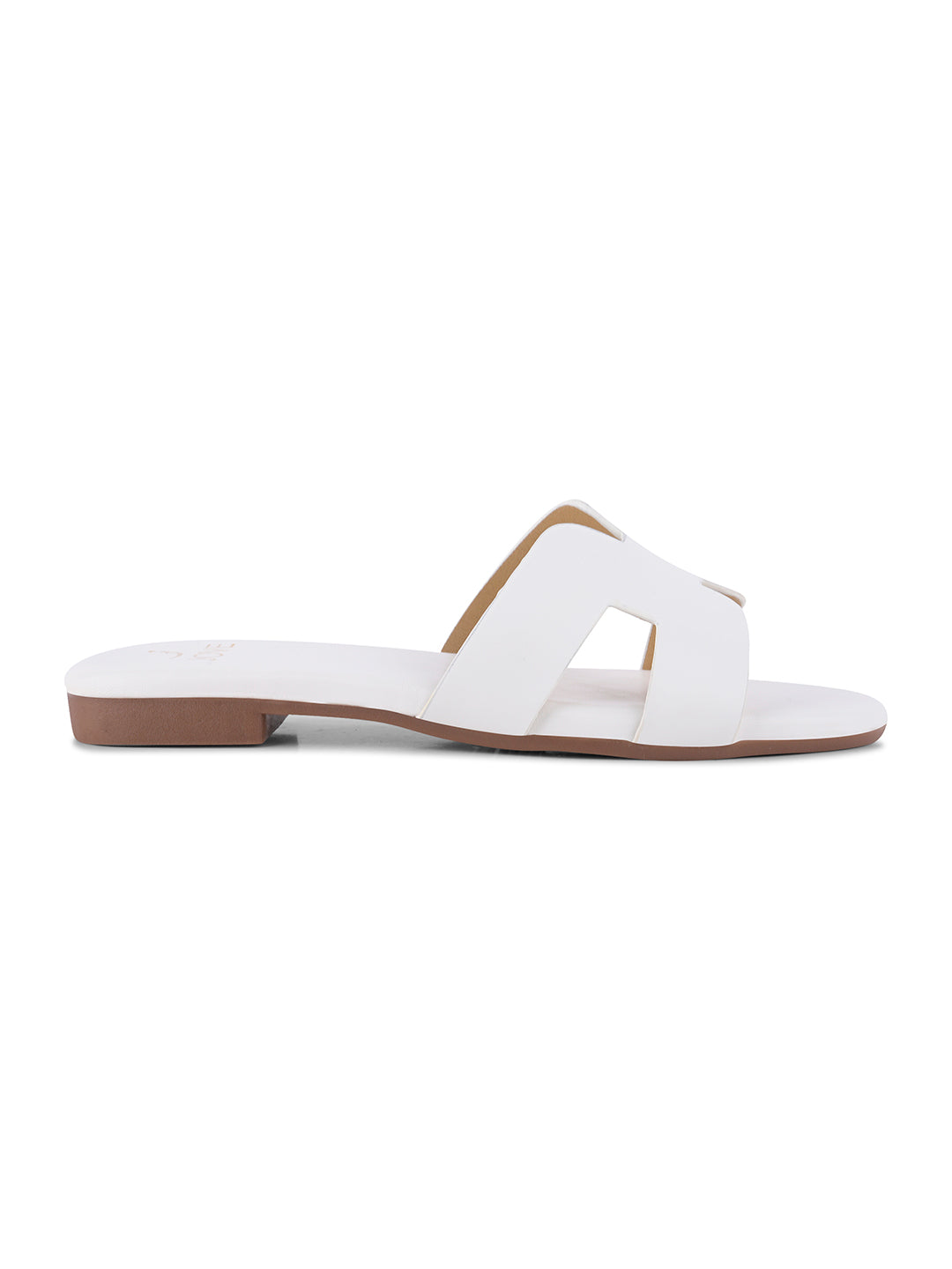 Women, Women Footwear, White Open Toe Flats