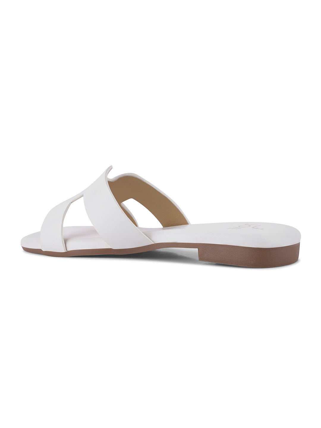 Women, Women Footwear, White Open Toe Flats