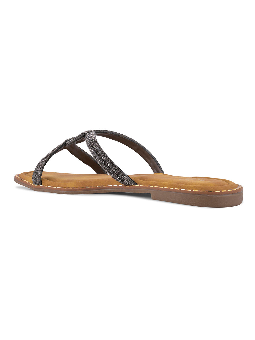 Women, Women Footwear, Grey Open Toe Flats