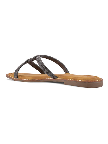 Women, Women Footwear, Grey Open Toe Flats