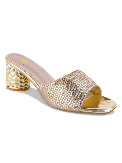 Women, Women Footwear, Gold Sandals