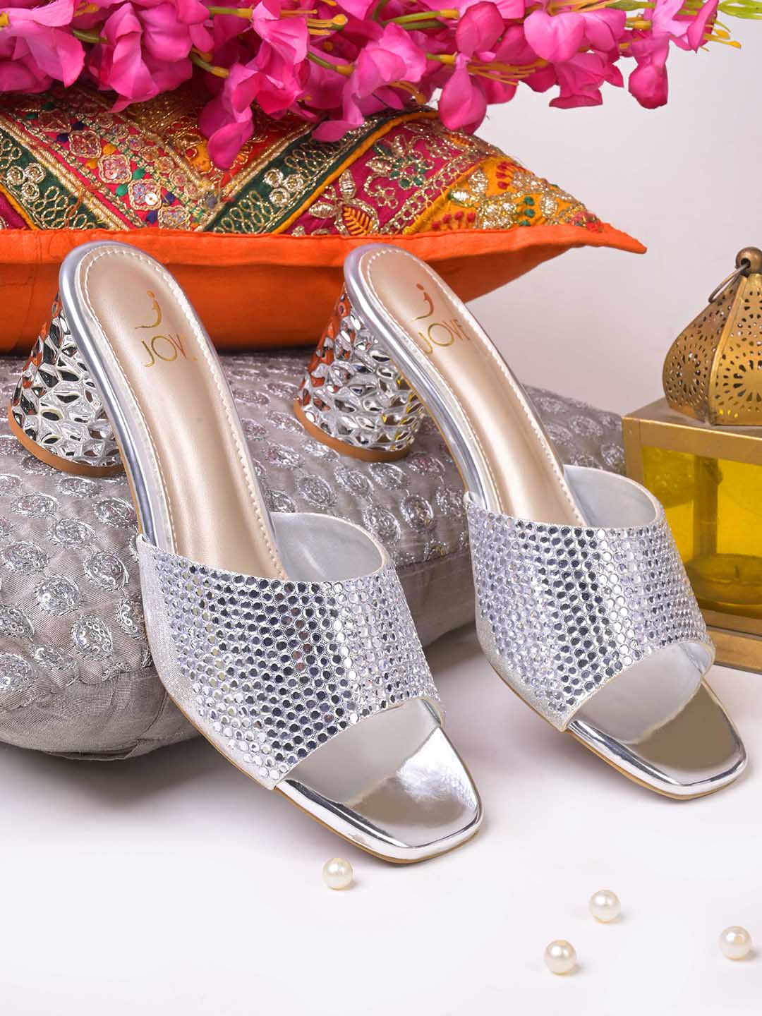 Women, Women Footwear, Silver Sandals
