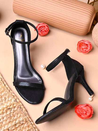 Women, Women Footwear, Black Sandals