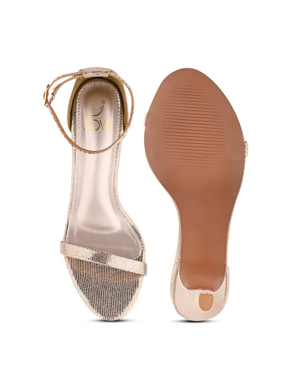 Women, Women Footwear, Gold Sandals