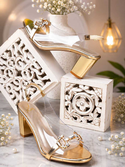 Women, Women Footwear, Gold Pumps