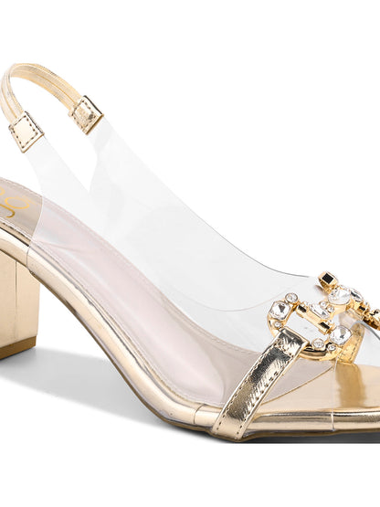 Women Gold Embellished Pumps