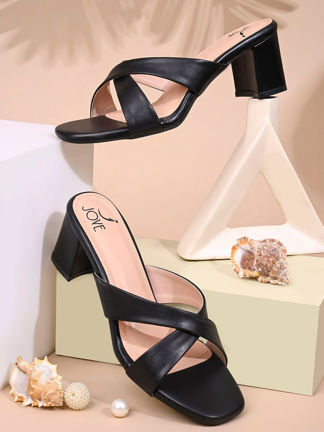 Women, Women Footwear, Black Sandals