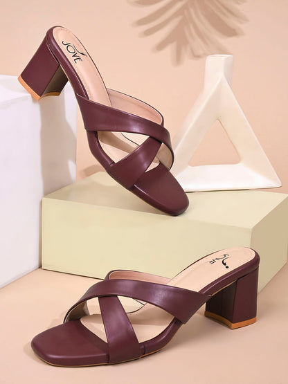 Women, Women Footwear, Maroon Sandals