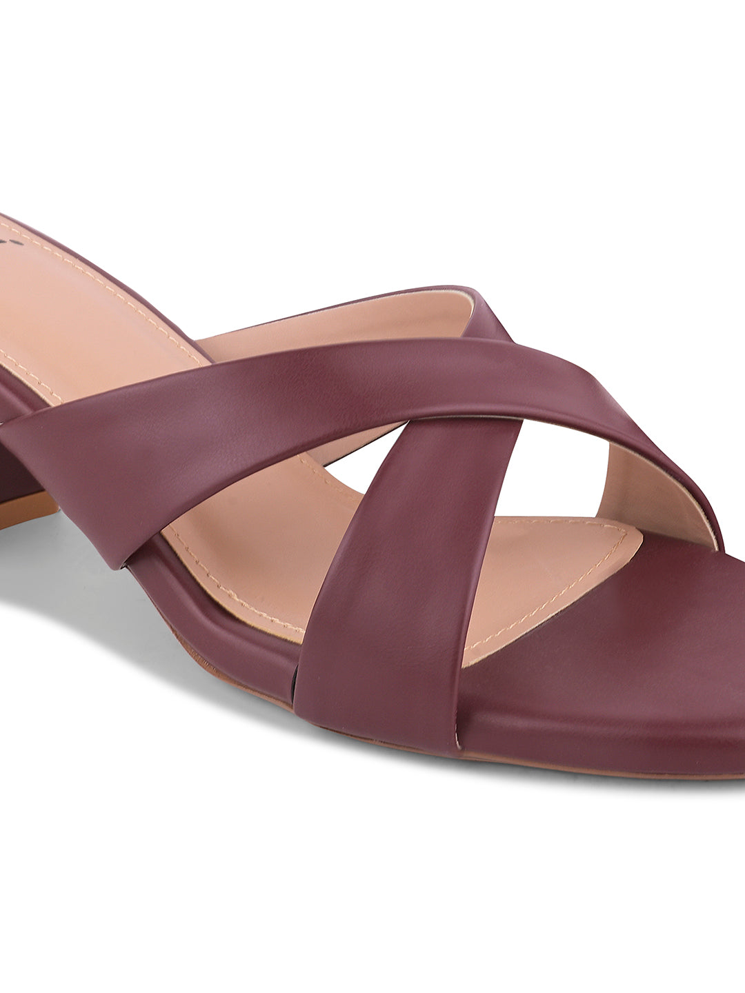 Women Maroon Solid Sandals