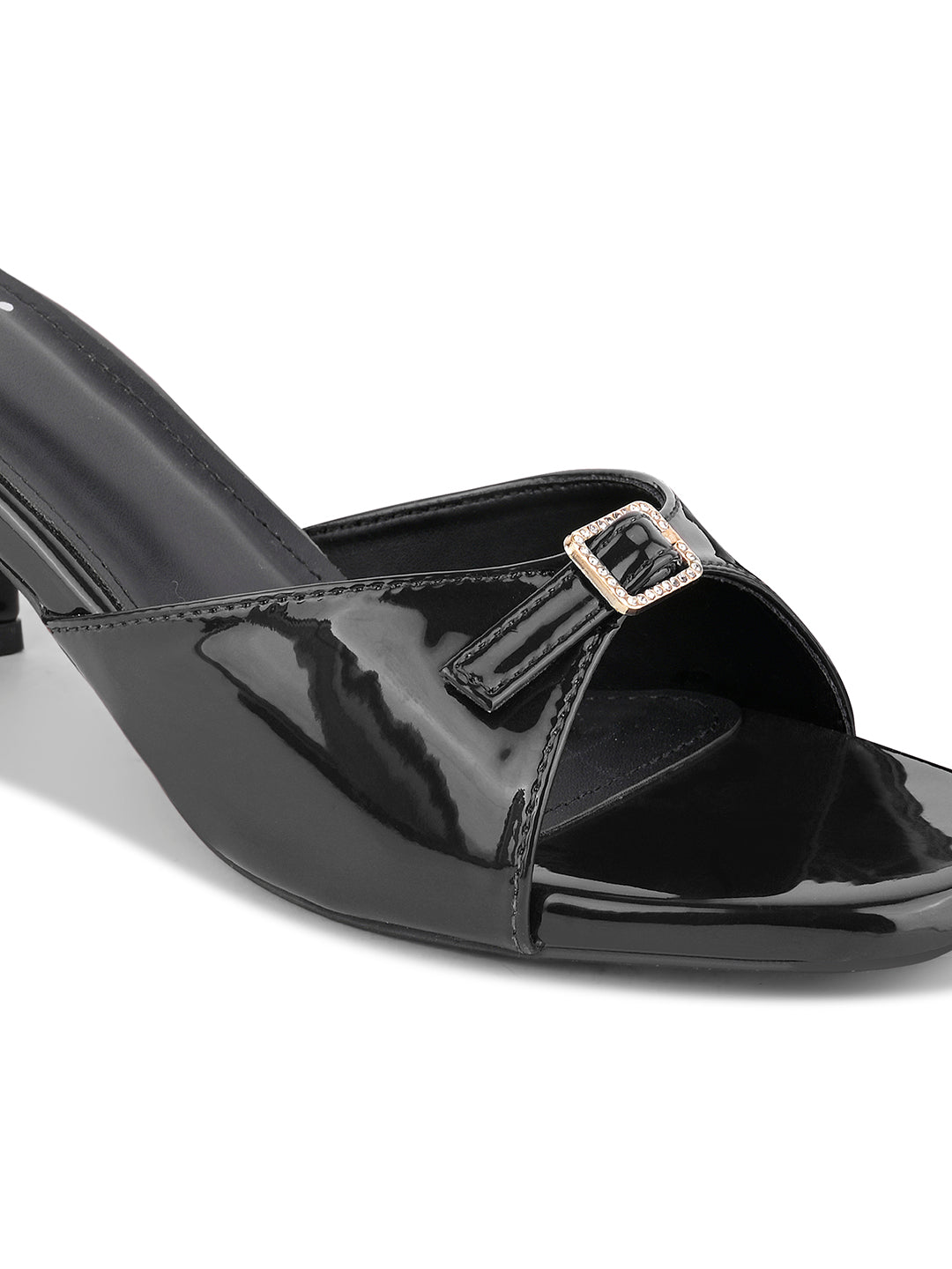Women Black Solid Sandals