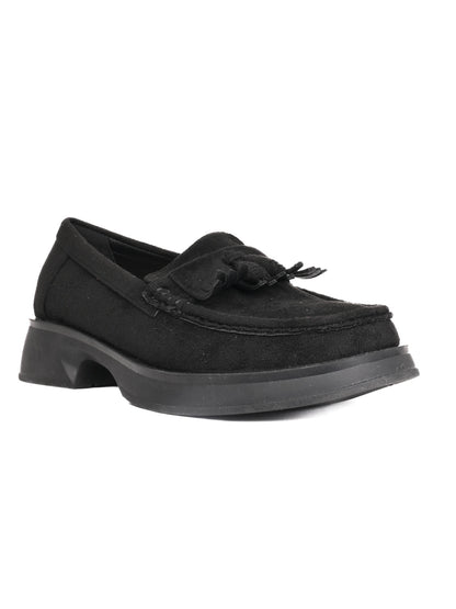 Women, Women Footwear, Black Loafers