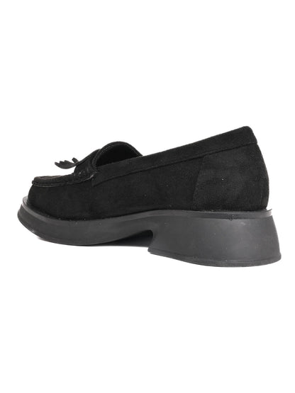 Women, Women Footwear, Black Loafers