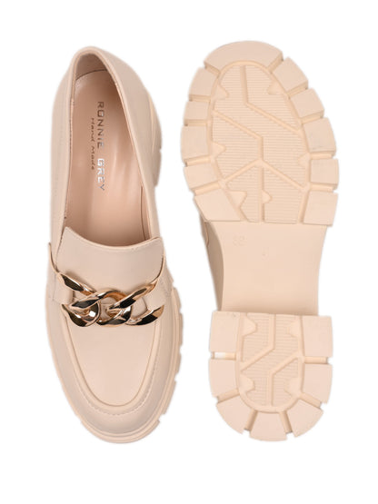 Women, Women Footwear, Beige Loafers
