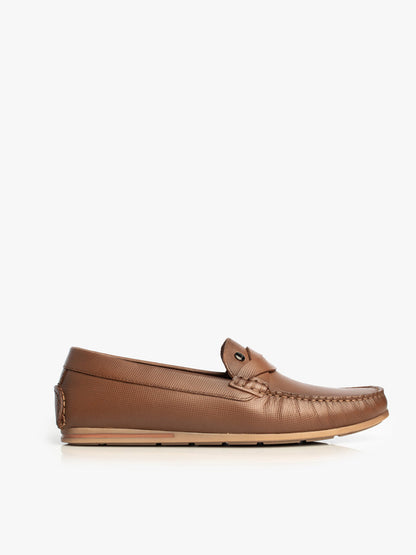 Men Tan Textured Driving Shoes
