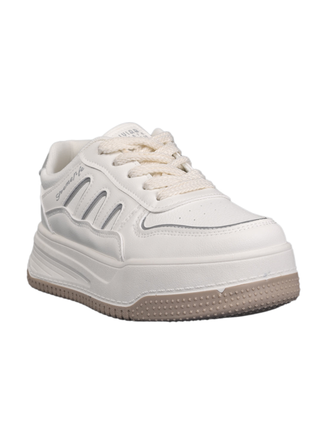 Women, Women Footwear, Beige Sneakers