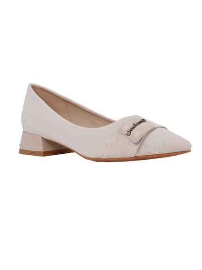 Women, Women Footwear, Beige Ballerinas