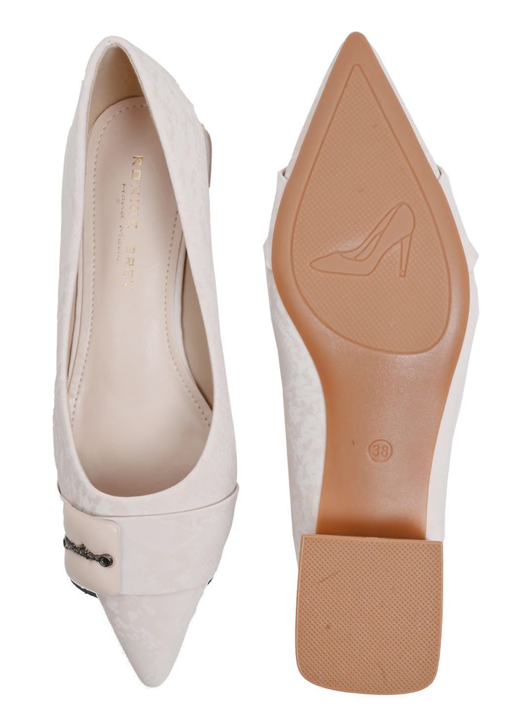 Women, Women Footwear, Beige Ballerinas