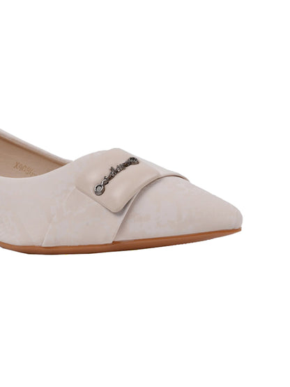 Women, Women Footwear, Beige Ballerinas