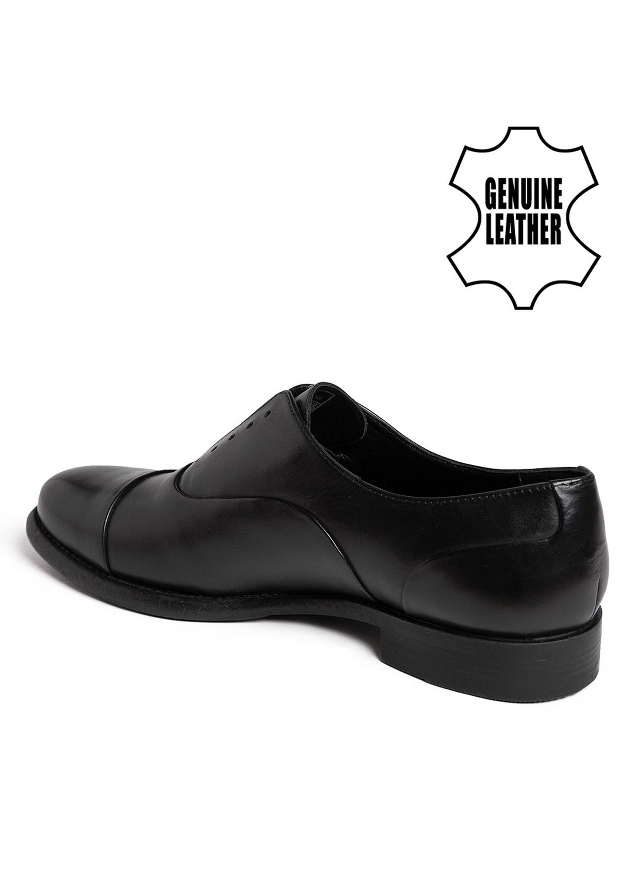 Men Black Solid Oxford Formal Shoes