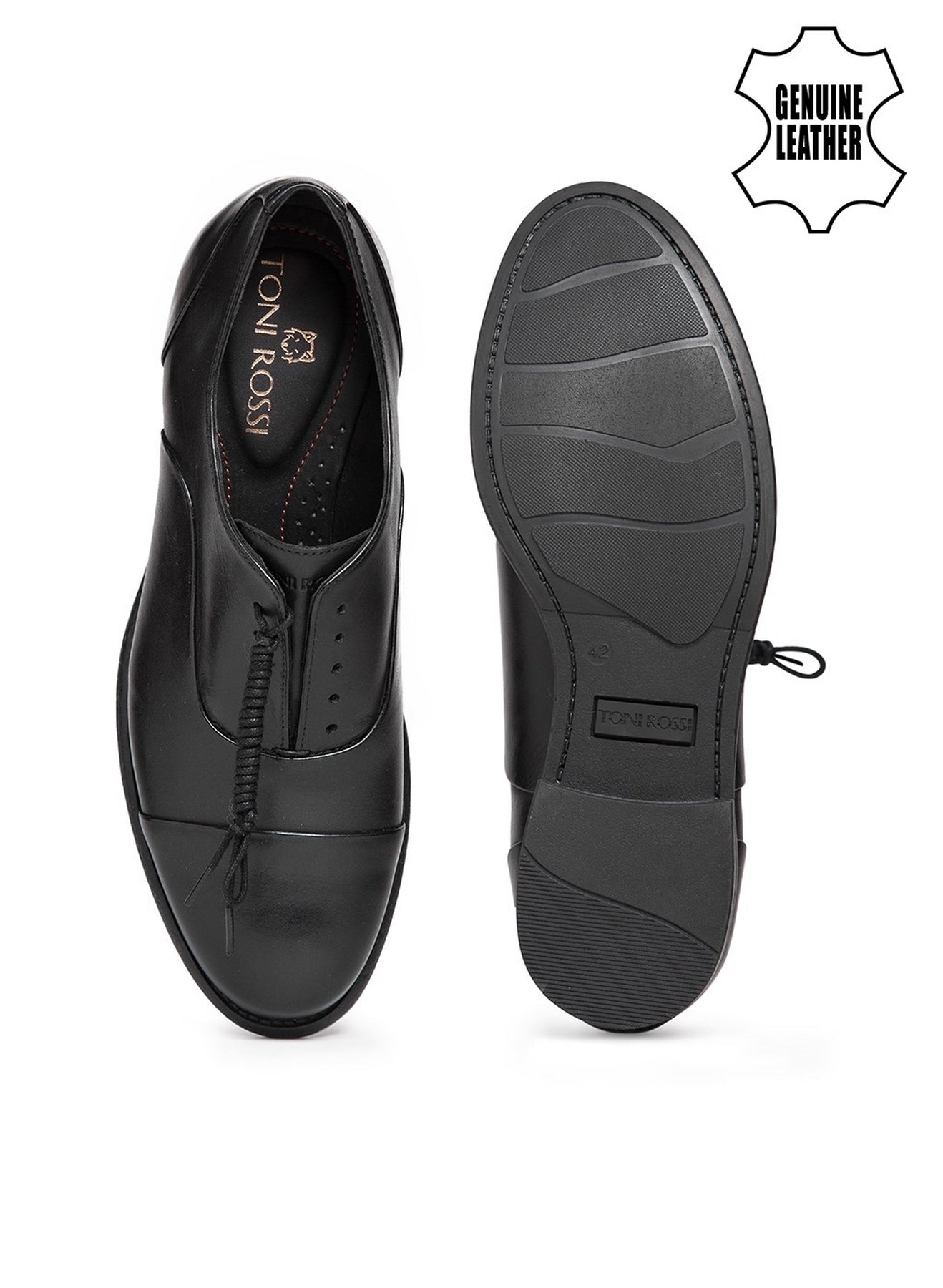 Men Black Solid Oxford Formal Shoes