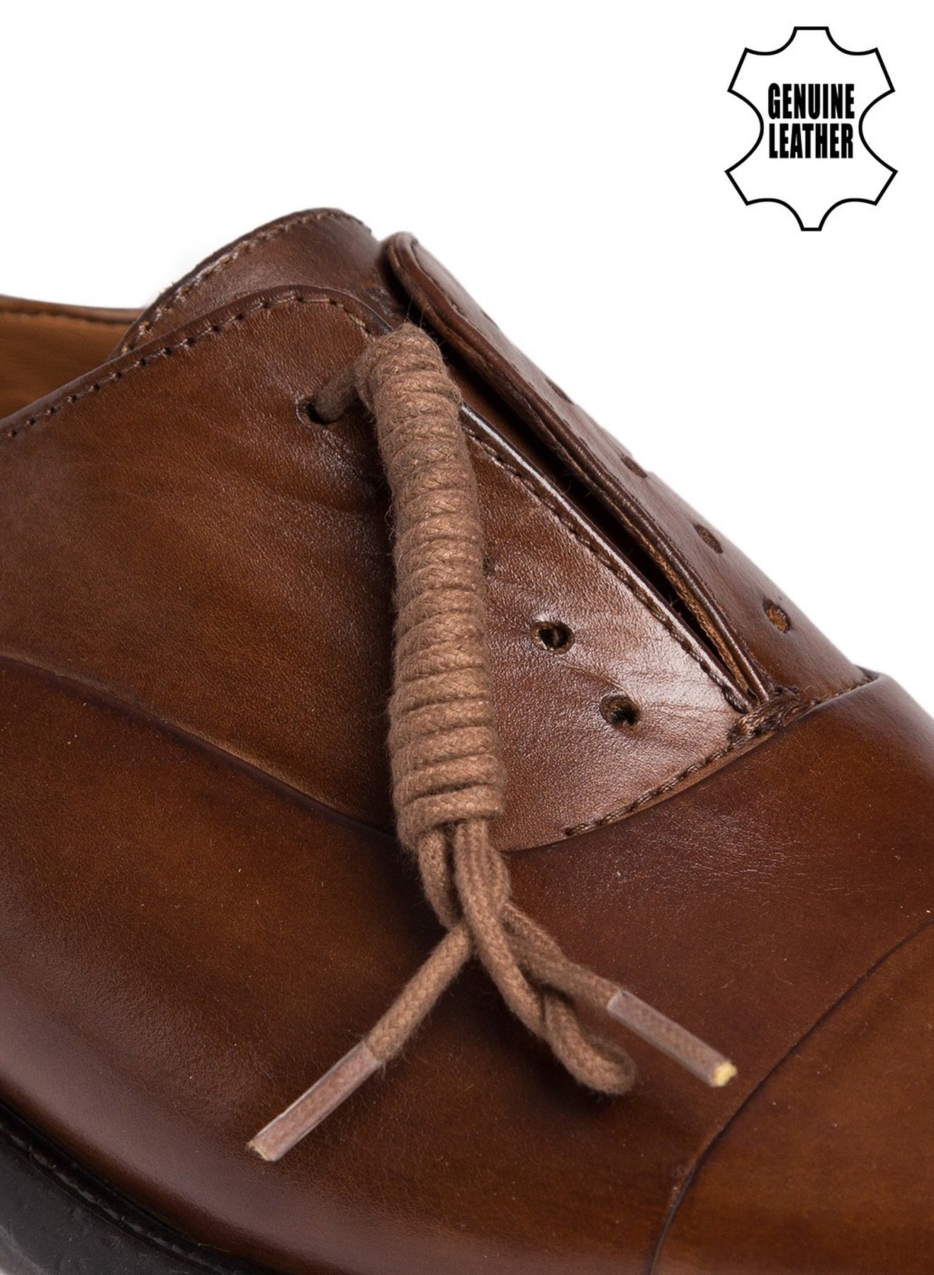 Men Tan Solid Oxford Formal Shoes