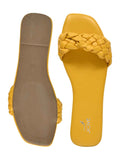 Footwear, Women Footwear, Mustard Open Toe Flats