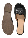 Footwear, Women Footwear, Black Open Toe Flats