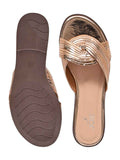 Footwear, Women Footwear, Bronze Open Toe Flats