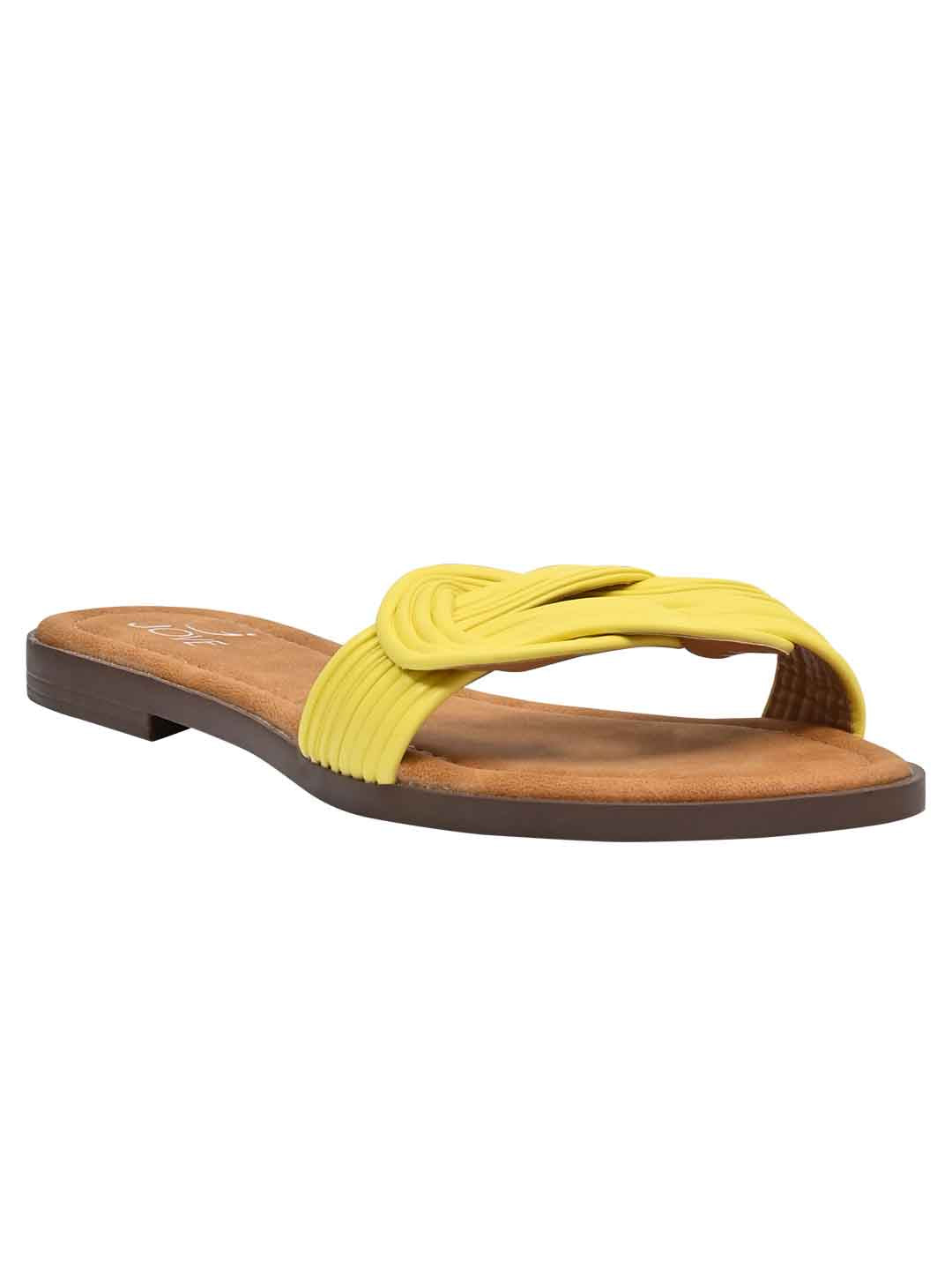 Footwear, Women Footwear, Yellow Open Toe Flats