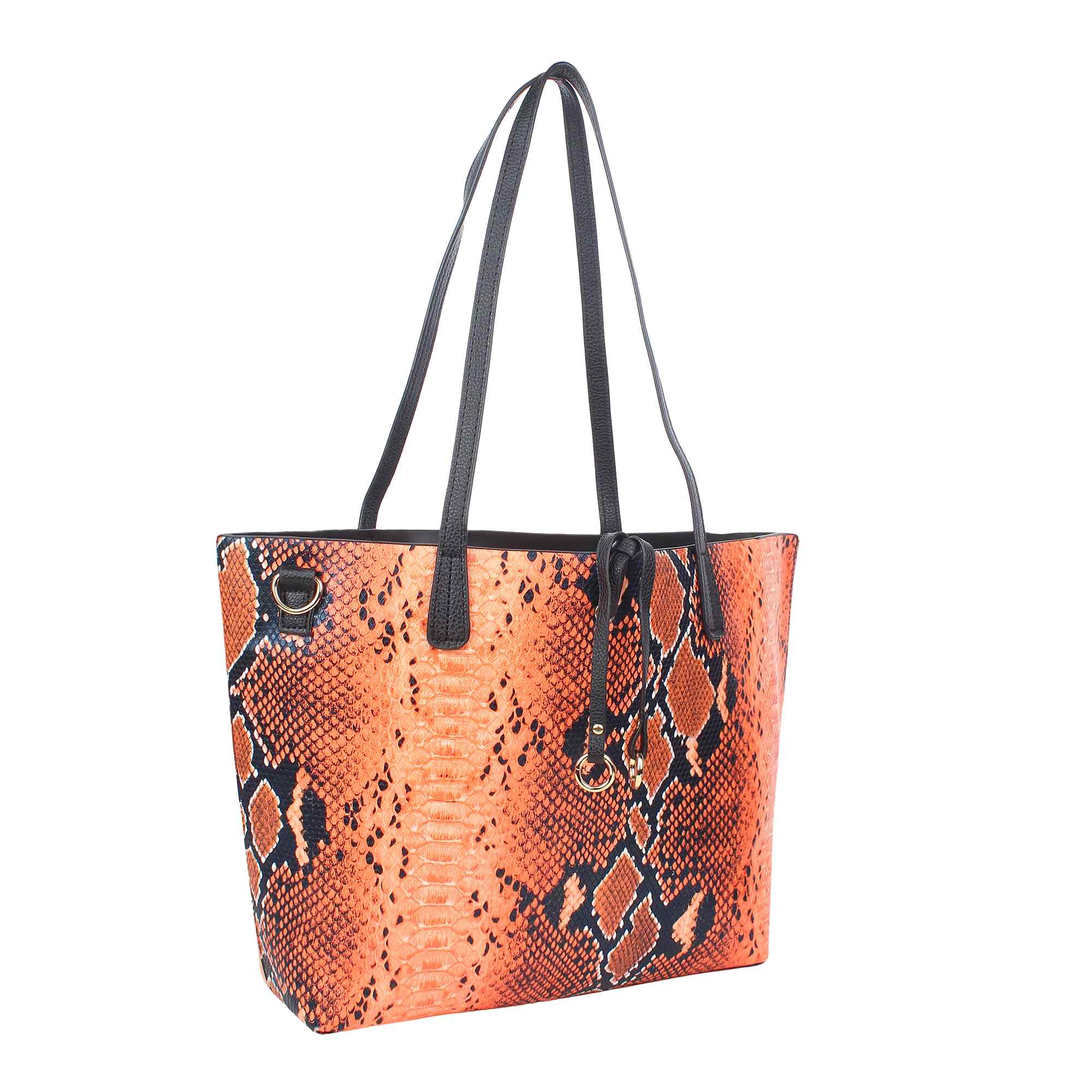 Women Tan Animal Print Tote Bag With Pouch